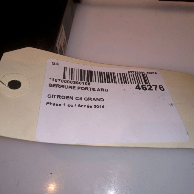 Serrure porte arg occasion CITROEN C4 GRAND PICASSO II Phase 1 04-2013->... 1.6 e-HDi 115ch 9826137680 4