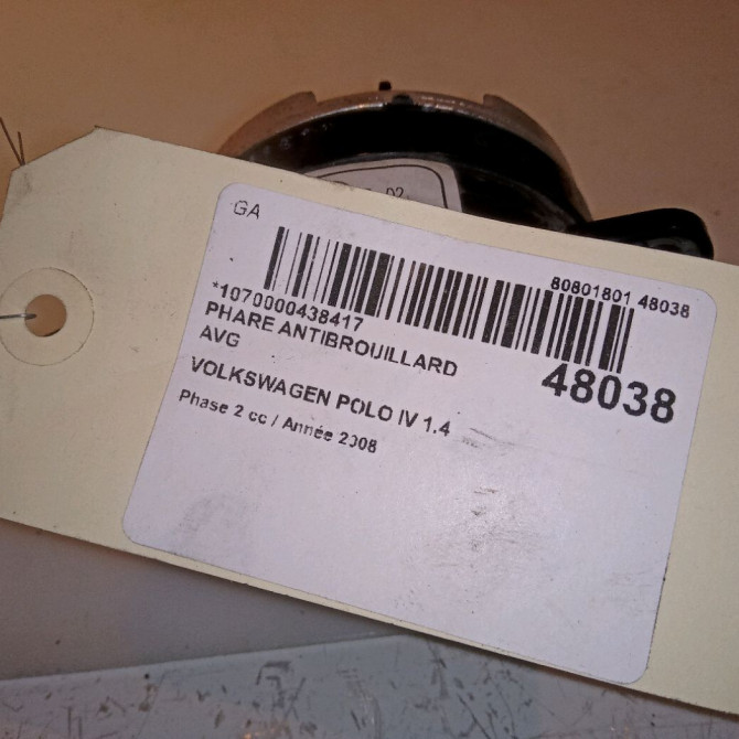 Phare antibrouillard avant gauche occasion VOLKSWAGEN POLO IV Phase 2 05-2005->09-2009 1.4 TDI 70ch 7H0941699C 5