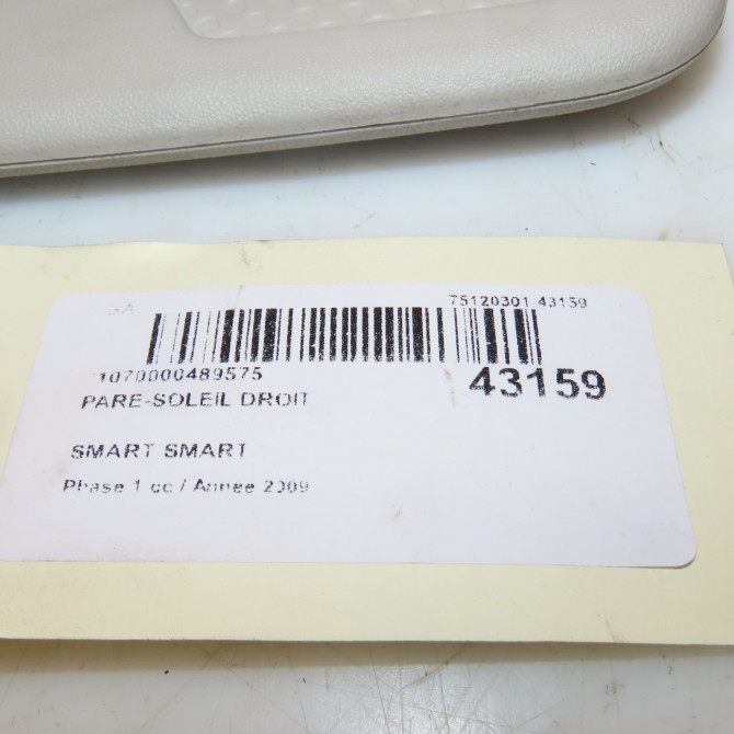Pare-soleil droit occasion SMART 146 Phase 1 04-1995->04-1999 0.8 CDI 45ch 4518100210C24A 3