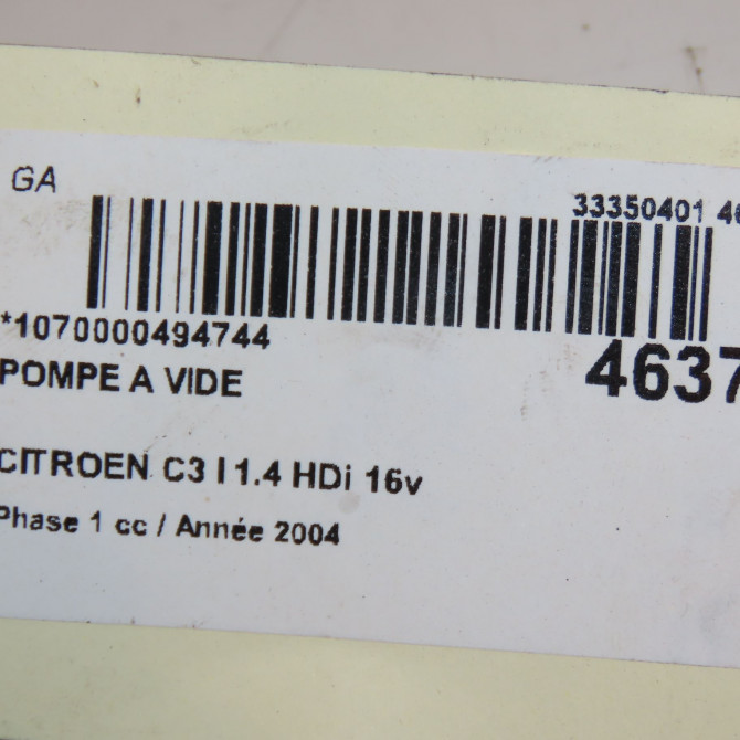 Pompe a vide occasion CITROEN C3 I Phase 1 04-2002->10-2005 1.4 HDi 16v 456566 4