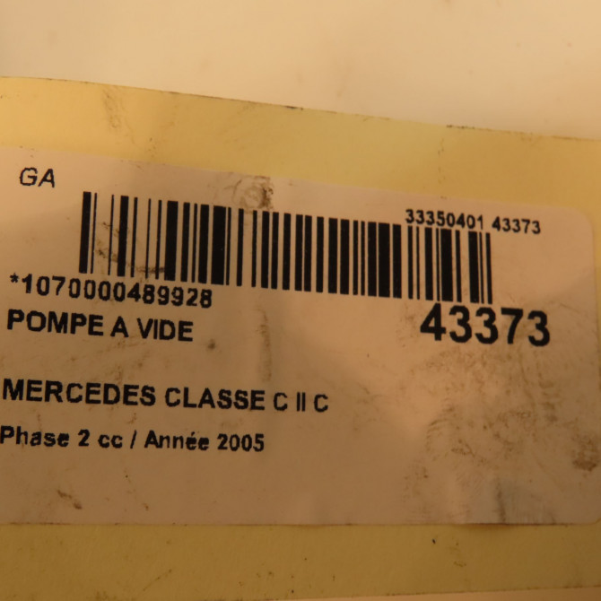 Pompe a vide occasion MERCEDES CLASSE C II Phase 2 03-2004->06-2007 C 200 CDi 6462300365 4