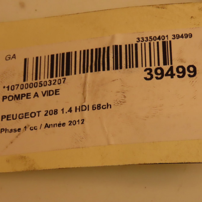 Pompe a vide occasion PEUGEOT 208 208 Phase 1 2012-03-01->2015-09-30 1.4 HDI 68ch 9804021880 3