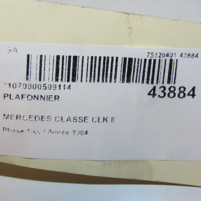 Plafonnier occasion MERCEDES CLASSE CLK II Phase 1 05-2002->12-2009 270 CDI 2098203101 5