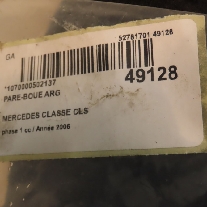 Pare-boue arrière gauche occasion MERCEDES CLASSE CLS Phase 1 04-1995->04-1999 320 CDI 224ch 2