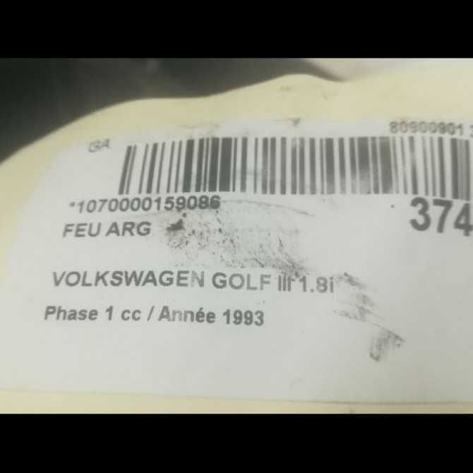 Feu arrière gauche occasion VOLKSWAGEN GOLF III Phase 1 01-1992->12-1997 1.8i 90ch 1H6945111 3