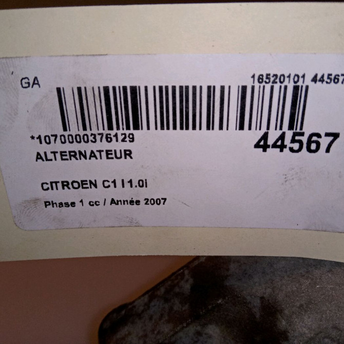 Alternateur occasion CITROEN C1 I Phase 1 06-2005->11-2008 1.0i 5705NN 6