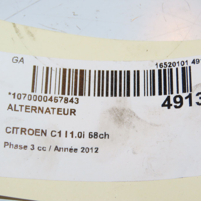 Alternateur occasion CITROEN C1 I Phase 3 01-2012->08-2014 1.0i 68ch 5705NN 3