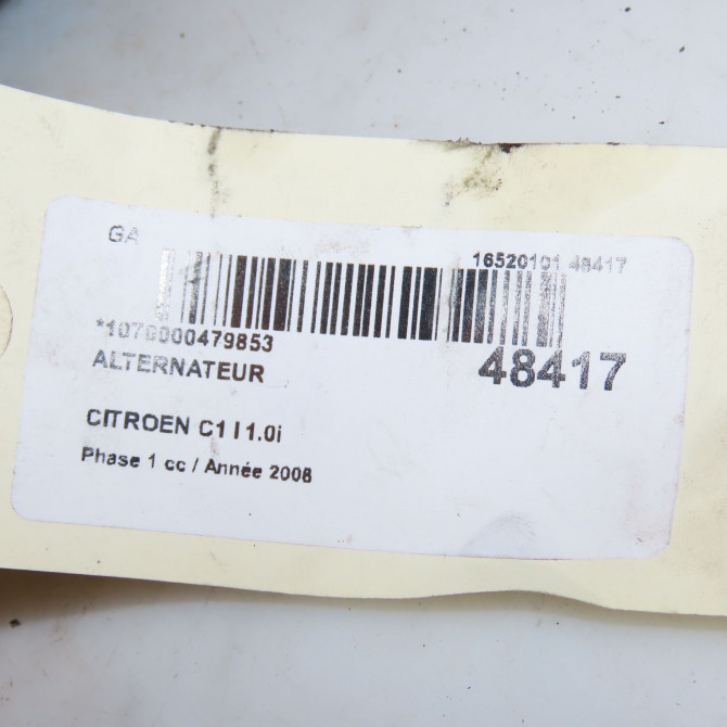 Alternateur occasion CITROEN C1 I Phase 1 06-2005->11-2008 1.0i 5705NN 3
