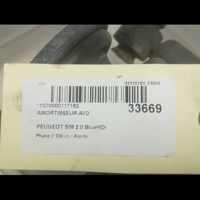 Amortisseur avant droit occasion PEUGEOT 508 Phase 2 SW 06-2014->... 2.0 BlueHDI 180ch 9805353880 3