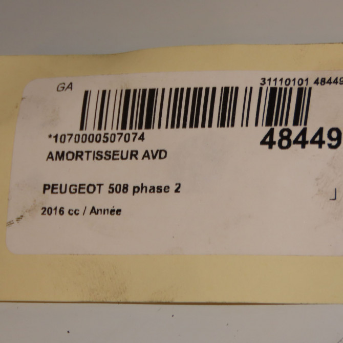 Amortisseur avant droit occasion PEUGEOT 508 phase 2 06-2014->... 9805353880 3