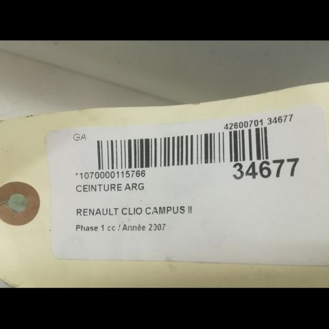 Ceinture arrière gauche occasion RENAULT CLIO CAMPUS II Phase 1 07-2006->07-2009 1.5 DCI 70ch 8200281410 4