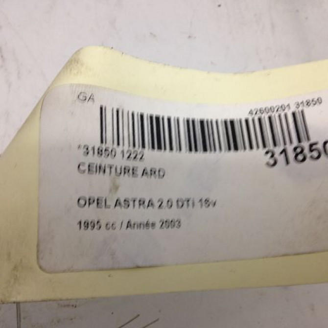 Ceinture arrière droite occasion OPEL ASTRA II Phase 1 04-1998->09-2004 2.0 DTI 16v 90560642 3