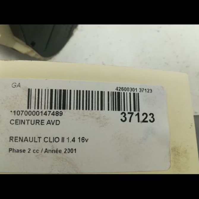 Ceinture avant droite occasion RENAULT CLIO II Phase 2 06-2001->07-2006 1.4 16v 8200081638 4