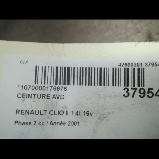 Ceinture avant droite occasion RENAULT CLIO II Phase 2 06-2001->07-2006 1.4i 16v 8200081642 4