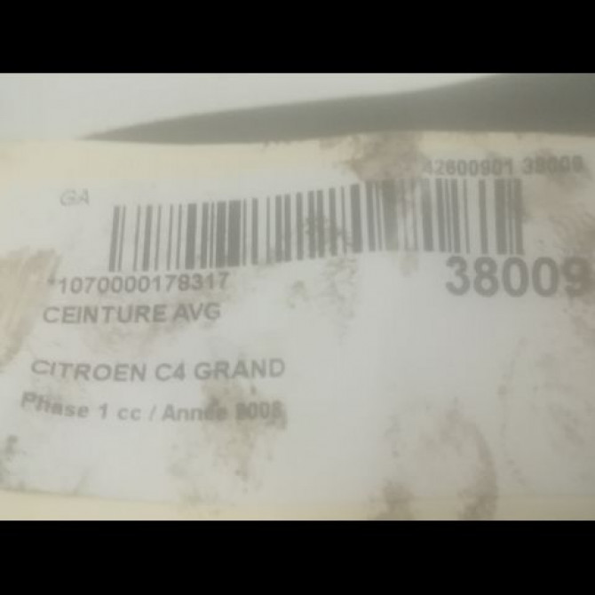 Ceinture avant gauche occasion CITROEN C4 GRAND PICASSO I Phase 1 10-2006->09-2013 1.6 HDI 110ch 8974XJ 4