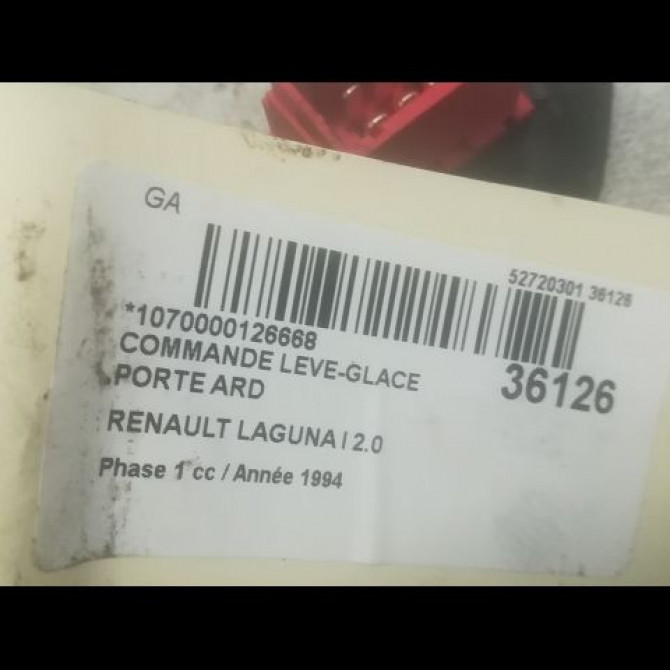 Commande leve-glace porte arrière droite occasion RENAULT LAGUNA I Phase 1 01-1994->04-1998 2.0 7700822675 3