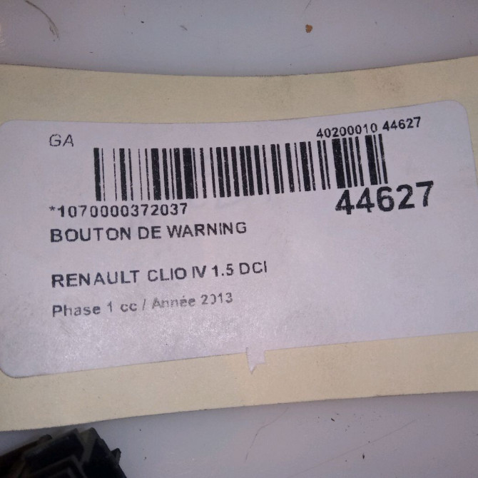 Bouton de warning occasion RENAULT CLIO IV Phase 1 07-2012->... 1.5 DCI 90ch 252907372R 4