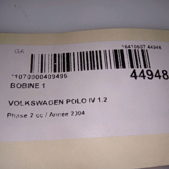 occasion VOLKSWAGEN POLO IV Phase 2 05-2005->09-2009 1.2 65ch 36905715H 5