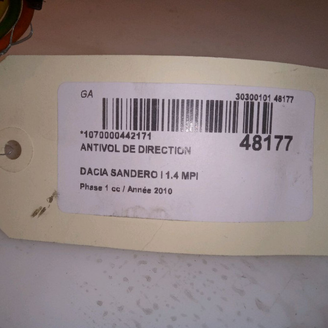 Antivol de direction occasion DACIA SANDERO I Phase 1 06-2008->10-2012 1.4 MPI 75ch 487002447R 4