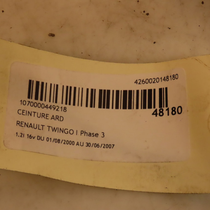 Ceinture arrière droite occasion RENAULT TWINGO I Phase 3 08-2000->06-2007 1.2i 16v 8200703374 4