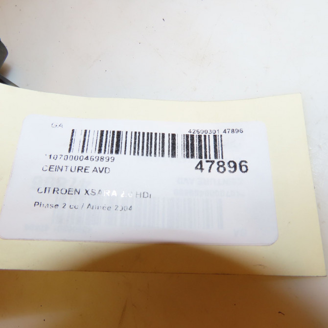 Ceinture avant droite occasion CITROEN XSARA Phase 2 09-2000->12-2005 2.0 HDi 90ch 8973NE 3