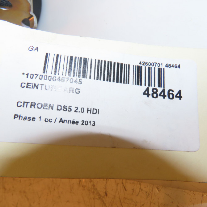 Ceinture arrière gauche occasion  98000632XX 4