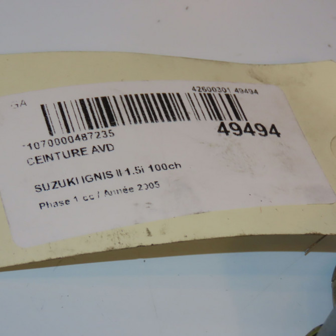 Ceinture avant droite occasion SUZUKI IGNIS II Phase 1 09-2003->09-2009 1.5i 100ch 8490186G04ED3 3