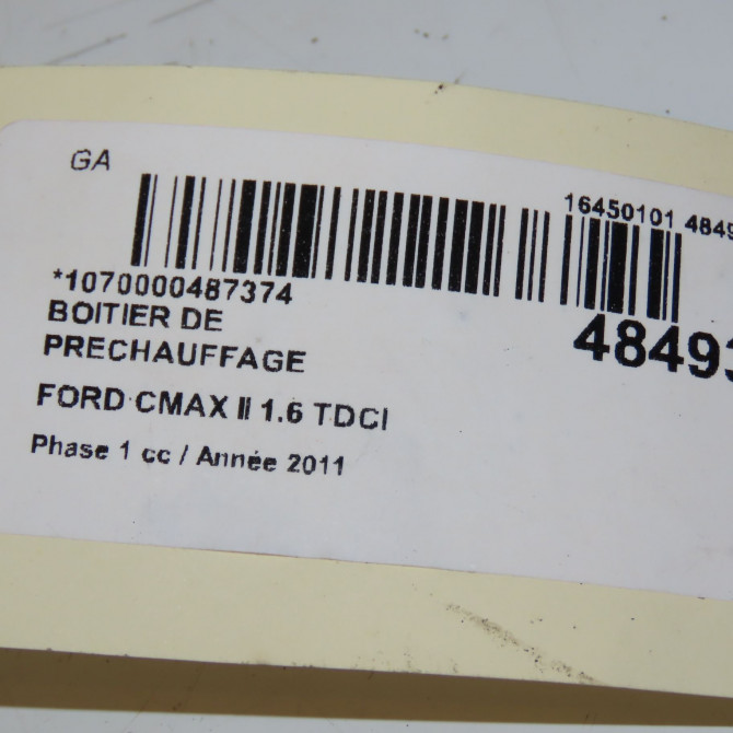 Boitier de préchauffage occasion FORD CMAX II Phase 1 09-2010->09-2015 1.6 TDCI 115ch 3