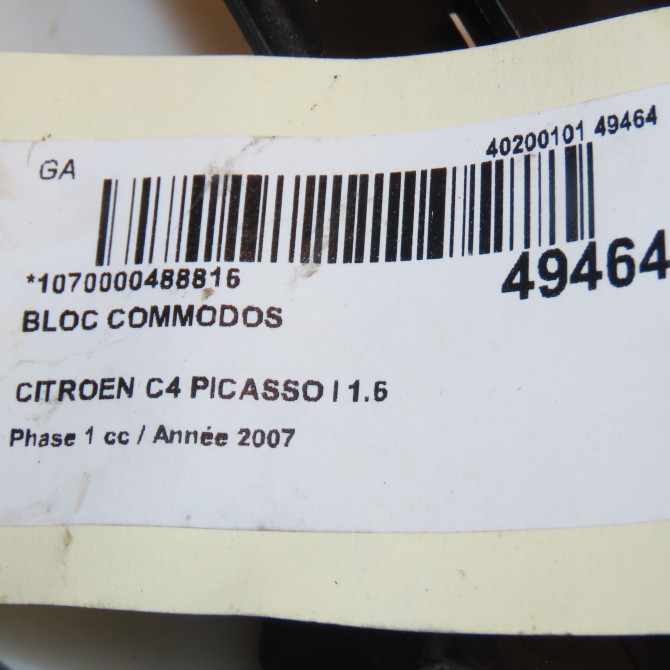 Bloc commodos occasion CITROEN C4 PICASSO I Phase 1 01-2007->10-2013 1.6 HDi 16v 110ch 624347 4