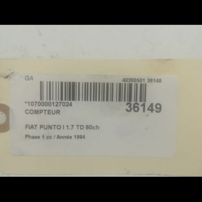 Compteur occasion FIAT PUNTO I Phase 1 11-1993->10-1999 1.7 TD 60ch 46461398 3