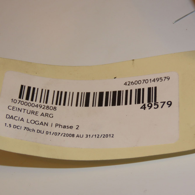 Ceinture arrière gauche occasion DACIA LOGAN I Phase 2 07-2008->12-2012 1.5 DCI 70ch 6001550516 3