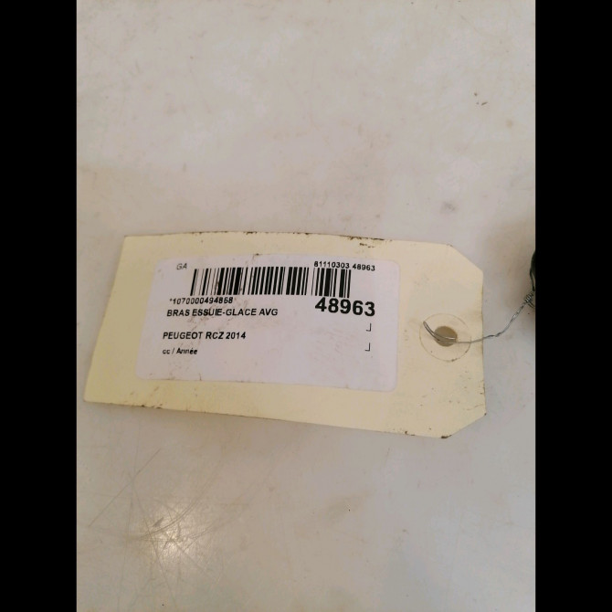 Bras essuie-glace avant gauche occasion PEUGEOT RCZ 6429HW 3