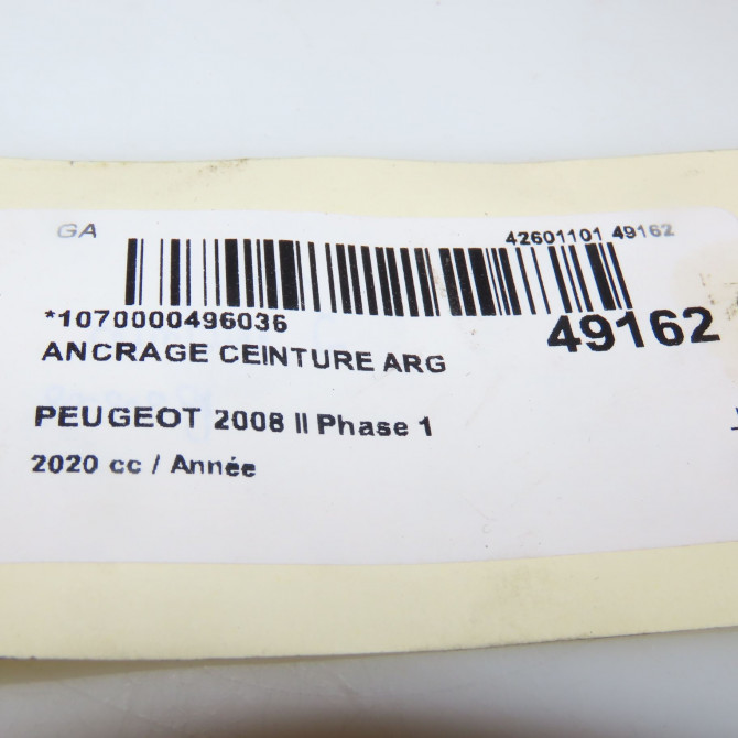 Ancrage ceinture arrière gauche occasion PEUGEOT 98265554XT 3