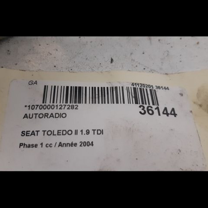 Autoradio occasion SEAT TOLEDO II Phase 1 04-1998->09-2004 1.9 TDI 130ch 3