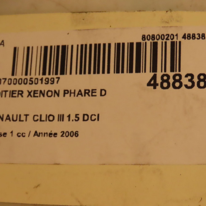 Boitier xenon phare d occasion RENAULT CLIO III Phase 1 09-2005->03-2009 1.5 DCI 105ch 7701207586 5