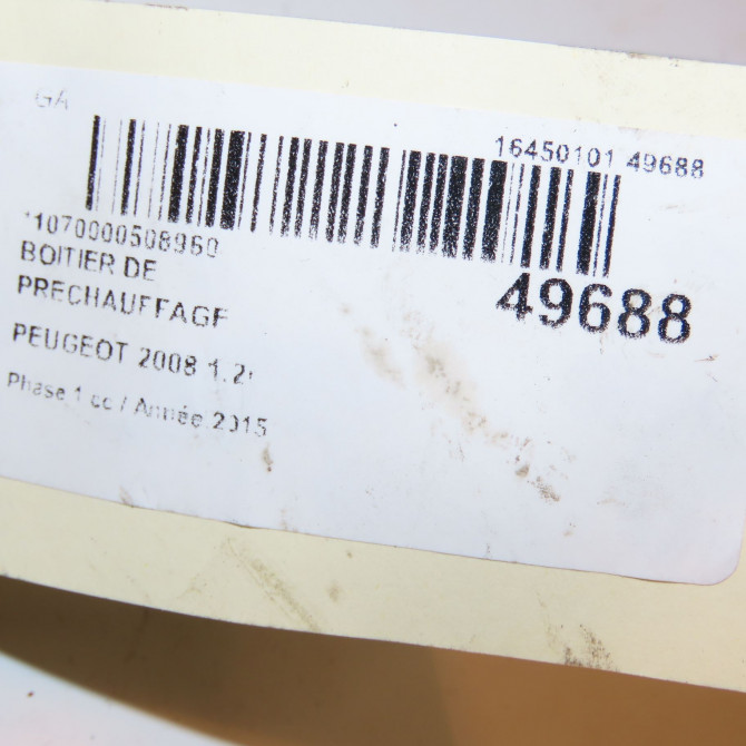 Boitier de préchauffage occasion PEUGEOT 2008 Phase 1 01-2013->... 1.2i PURETECH 110ch 4