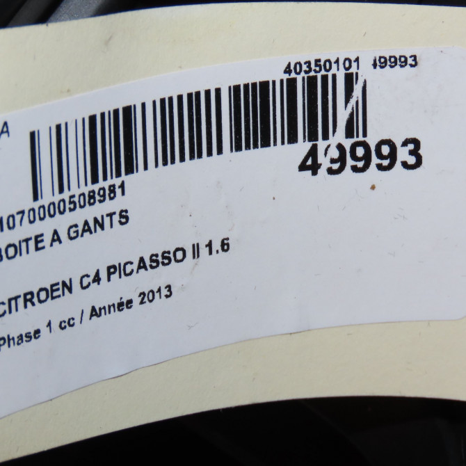 Boite à gants occasion CITROEN C4 PICASSO II Phase 1 04-2013->... 1.6 e-HDi 8v 115ch 1609671280 6