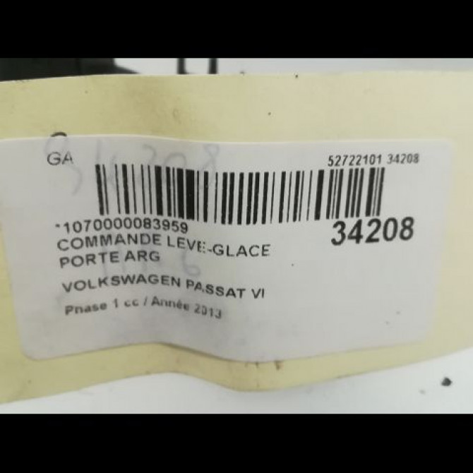 Commande leve-glace porte arrière gauche occasion VOLKSWAGEN PASSAT VI Phase 1 10-2010->... 2.0 TDI 140ch 5K0959855XSH 4