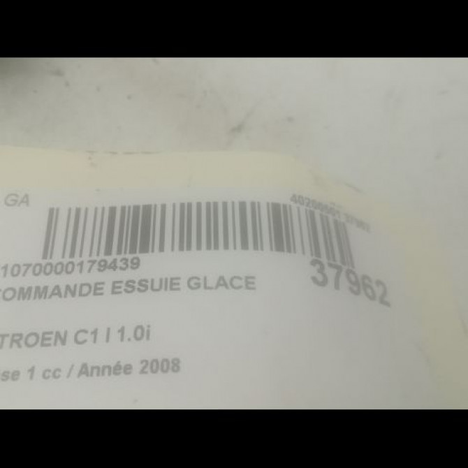 Commande essuie glace occasion CITROEN C1 I Phase 1 06-2005->11-2008 1.0i 6239SA 3