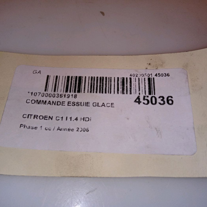 Commande essuie glace occasion CITROEN C1 I Phase 1 06-2005->11-2008 1.4 HDi 6239SA 4