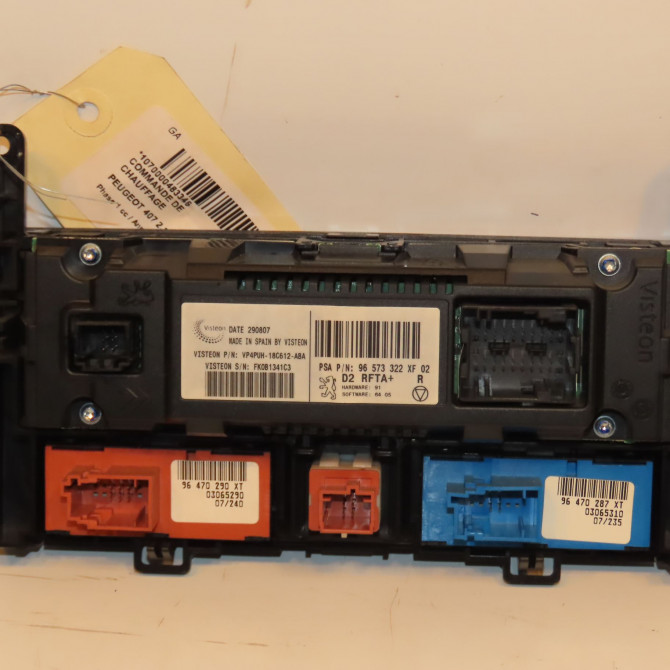 Commande de chauffage occasion PEUGEOT 407 Phase 1 04-2004->07-2008 2.0 HDI 136ch 6452L7 2