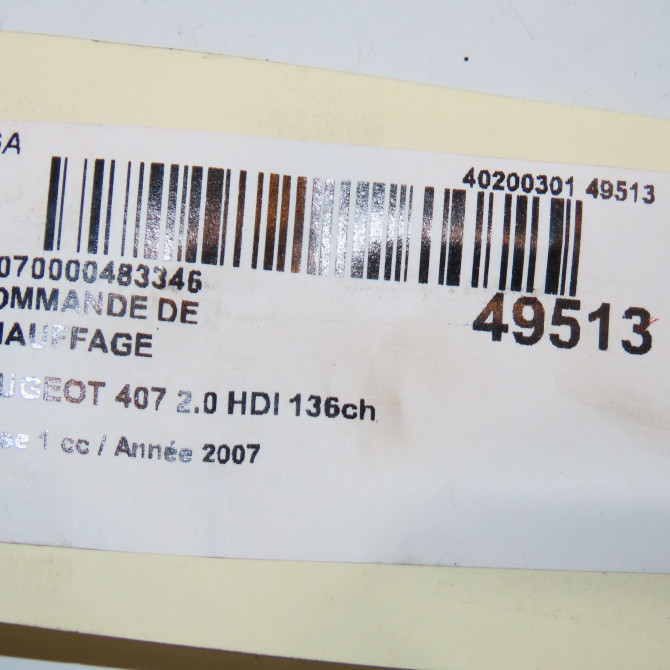 Commande de chauffage occasion PEUGEOT 407 Phase 1 04-2004->07-2008 2.0 HDI 136ch 6452L7 4