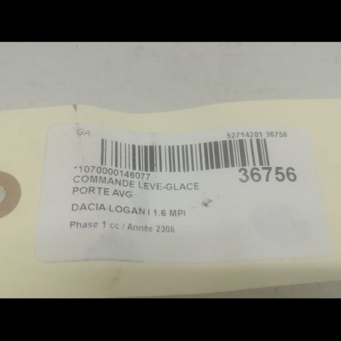 Commande lève-glace porte avant gauche occasion DACIA LOGAN I Phase 1 06-2005->06-2008 1.6 MPI 6001546816 3