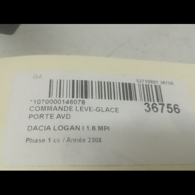Commande lève-glace porte avant droite occasion DACIA LOGAN I Phase 1 06-2005->06-2008 1.6 MPI 3