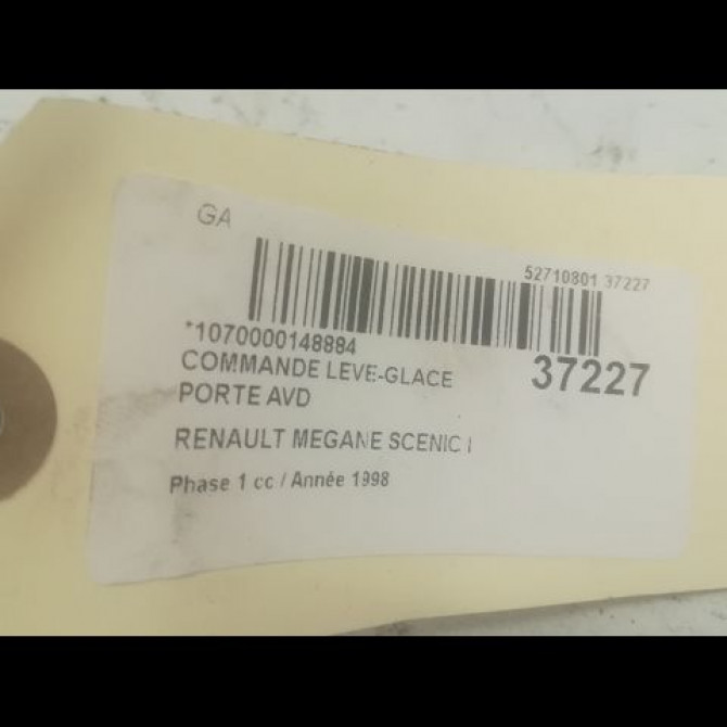 Commande lève-glace porte avant droite occasion RENAULT MEGANE SCENIC I Phase 1 09-1996->08-1999 1.6 7700838100 3