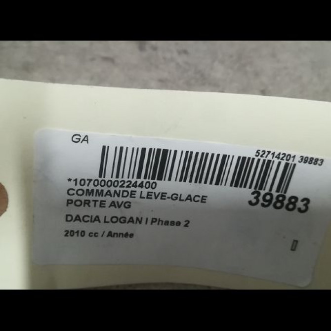 Commande lève-glace porte avant gauche occasion DACIA LOGAN I Phase 2 07-2008->12-2012 1.5 DCI 70ch 6001546816 3