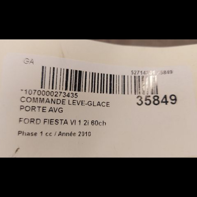 Commande lève-glace porte avant gauche occasion FORD FIESTA VI Phase 1 10-2008->11-2012 1.2i 60ch Ambiente 1547740 3