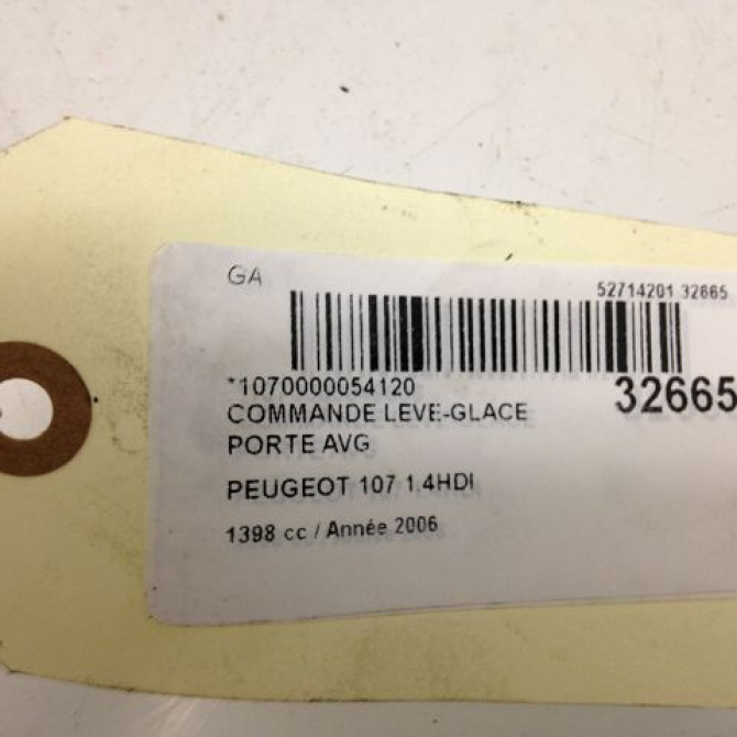 Commande lève-glace porte avant gauche occasion PEUGEOT 107 Phase 1 06-2005->12-2008 1.4 HDI 6554KZ 4