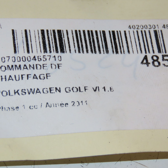 Commande de chauffage occasion VOLKSWAGEN GOLF VI Phase 1 10-2008->04-2013 1.6 TDI 105ch 5K0907044GNZJU 4
