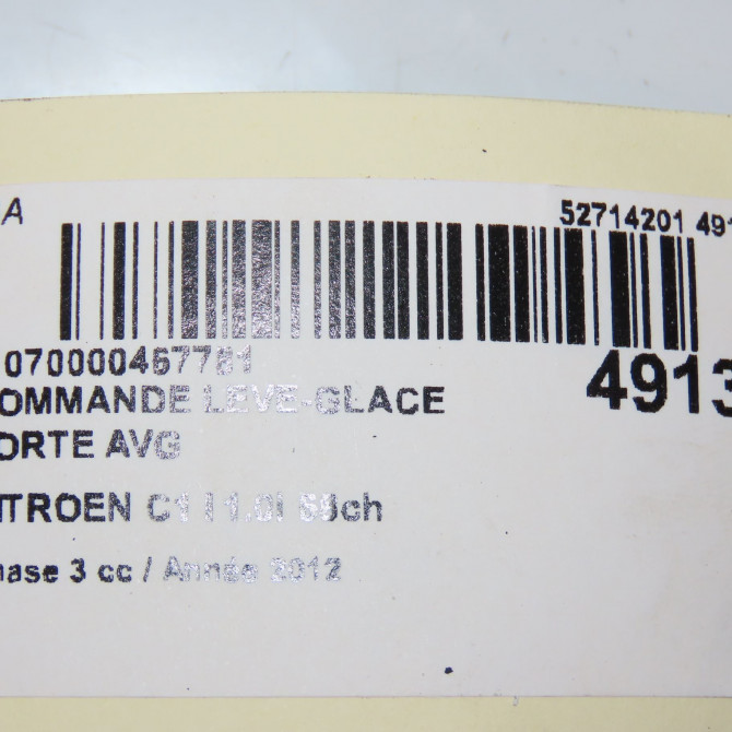 Commande lève-glace porte avant gauche occasion CITROEN C1 I Phase 3 01-2012->08-2014 1.0i 68ch 6554KZ 4
